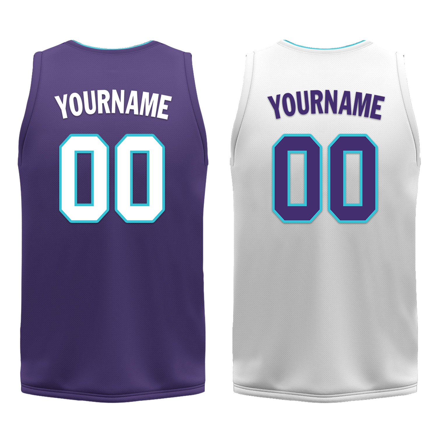 Custom Purple White Classic Style Reversible Basketball Uniform Personalized COOLMAX BBJR-D017014