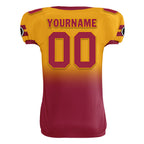 Custom Yellow Red Fade Fashion Arizona High-Performance American Football Jersey FBJ06-D020252-1