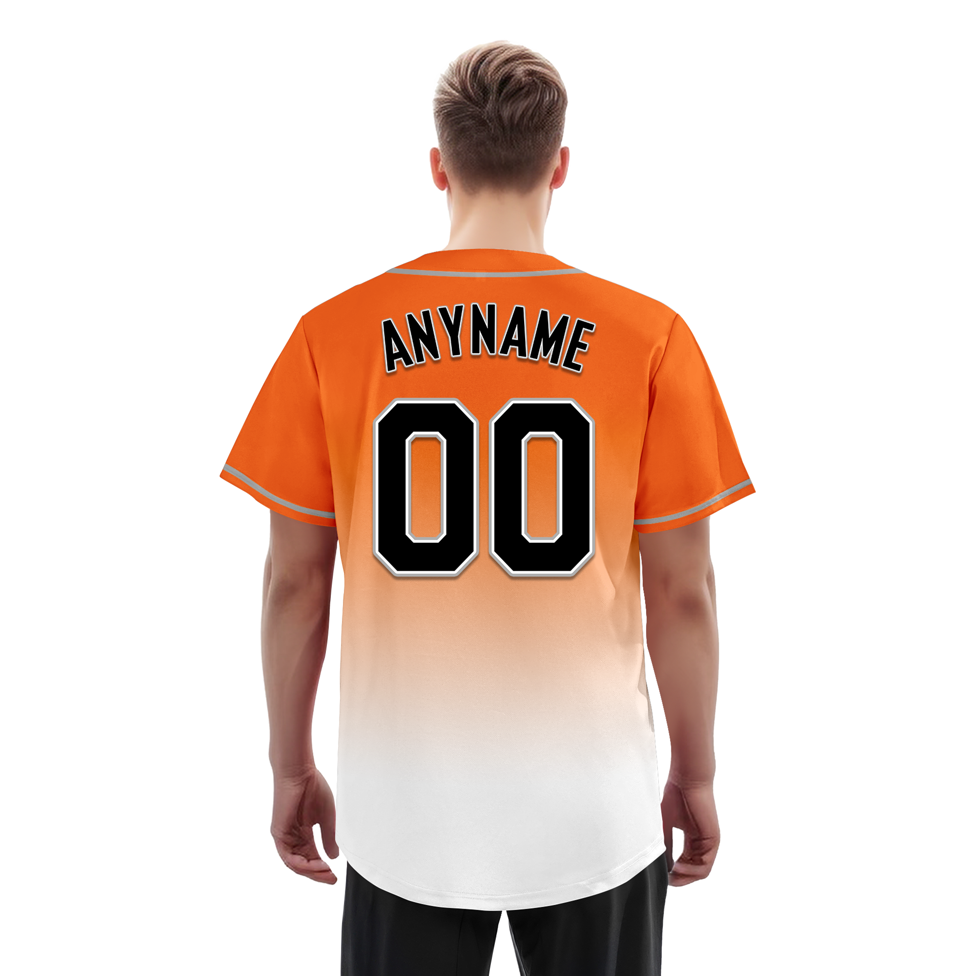 Custom Orange White Fade Fashion Personalized Authentic Baseball Jersey BSBJ01-D0a70dd