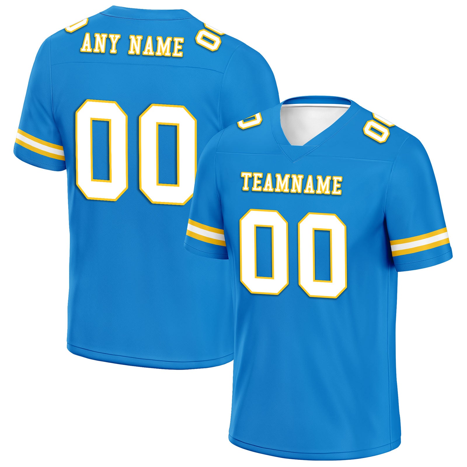 Custom Light Blue Los Angeles Personalized Authentic Football Jersey FBJ02-E0601-11