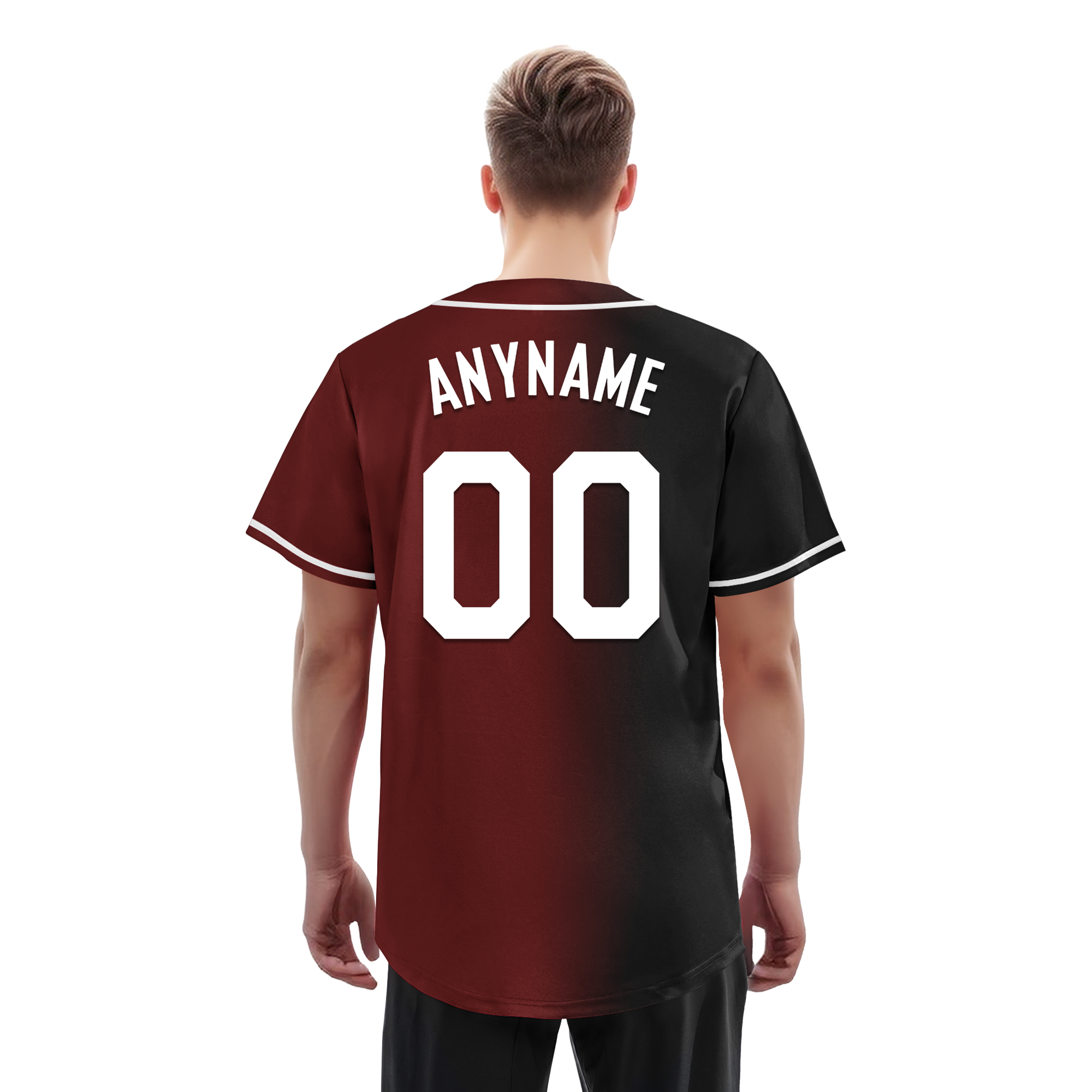 Custom Black Red Gradient Fashion Personalized Authentic Baseball Jersey BSBJ01-D0a7aae