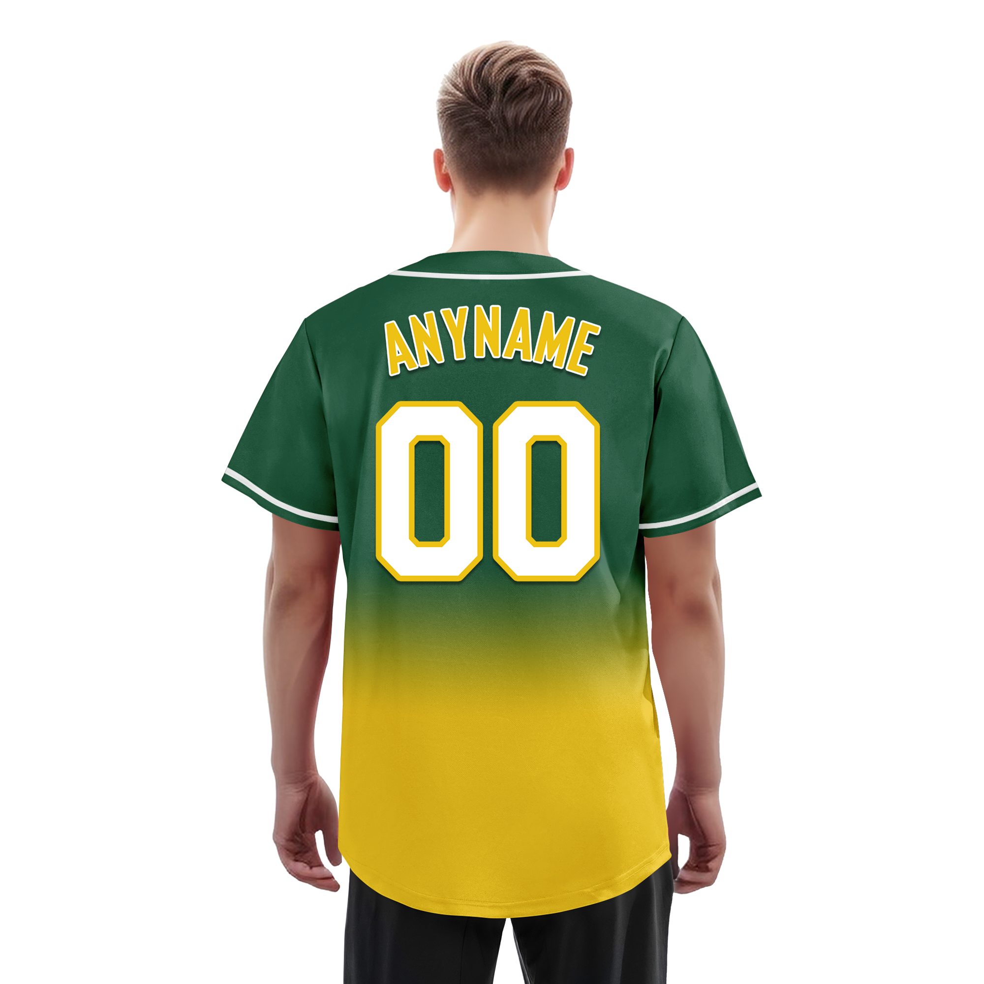 Custom Green Yellow Fade Fashion Personalized Authentic Baseball Jersey BSBJ01-D0a70ca
