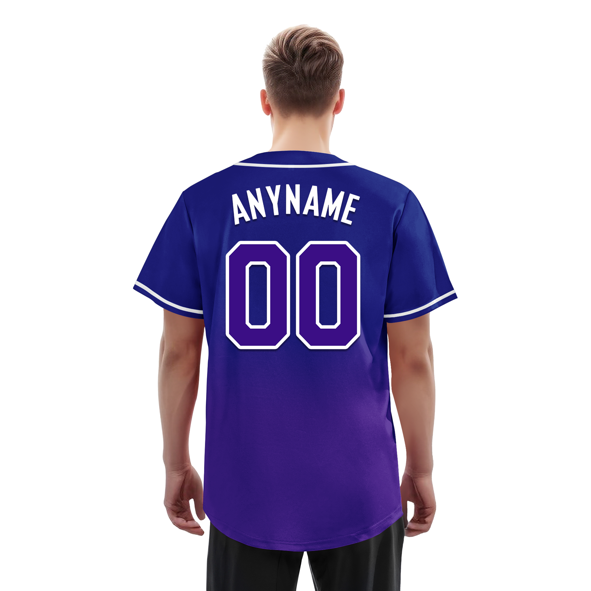 Custom Blue Purple Fade Fashion Personalized Authentic Baseball Jersey BSBJ01-D0a70ea