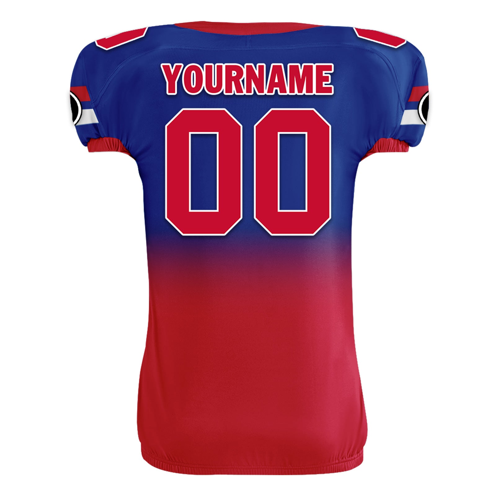 Custom Blue Red Fade Fashion Buffalo High-Performance American Football Jersey FBJ06-D020252-4