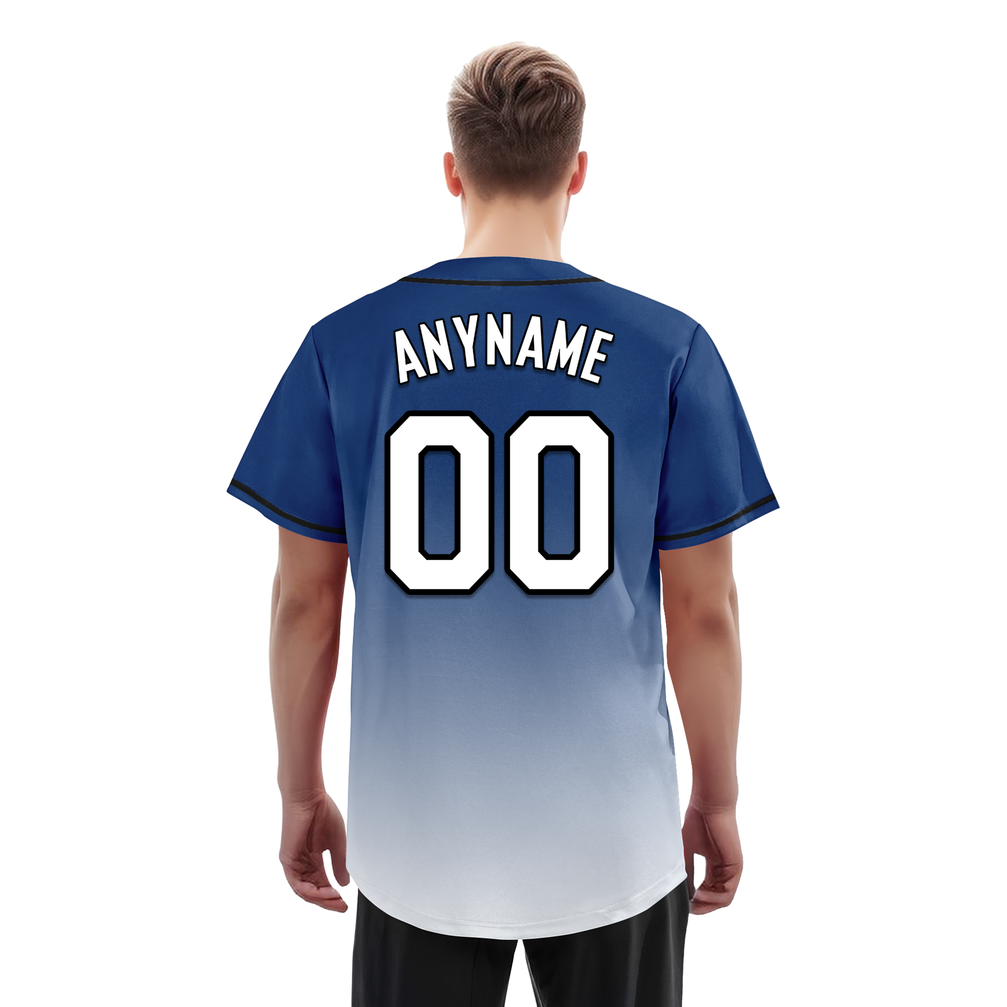 Custom Blue White Fade Fashion Personalized Authentic Baseball Jersey BSBJ01-D0a70db