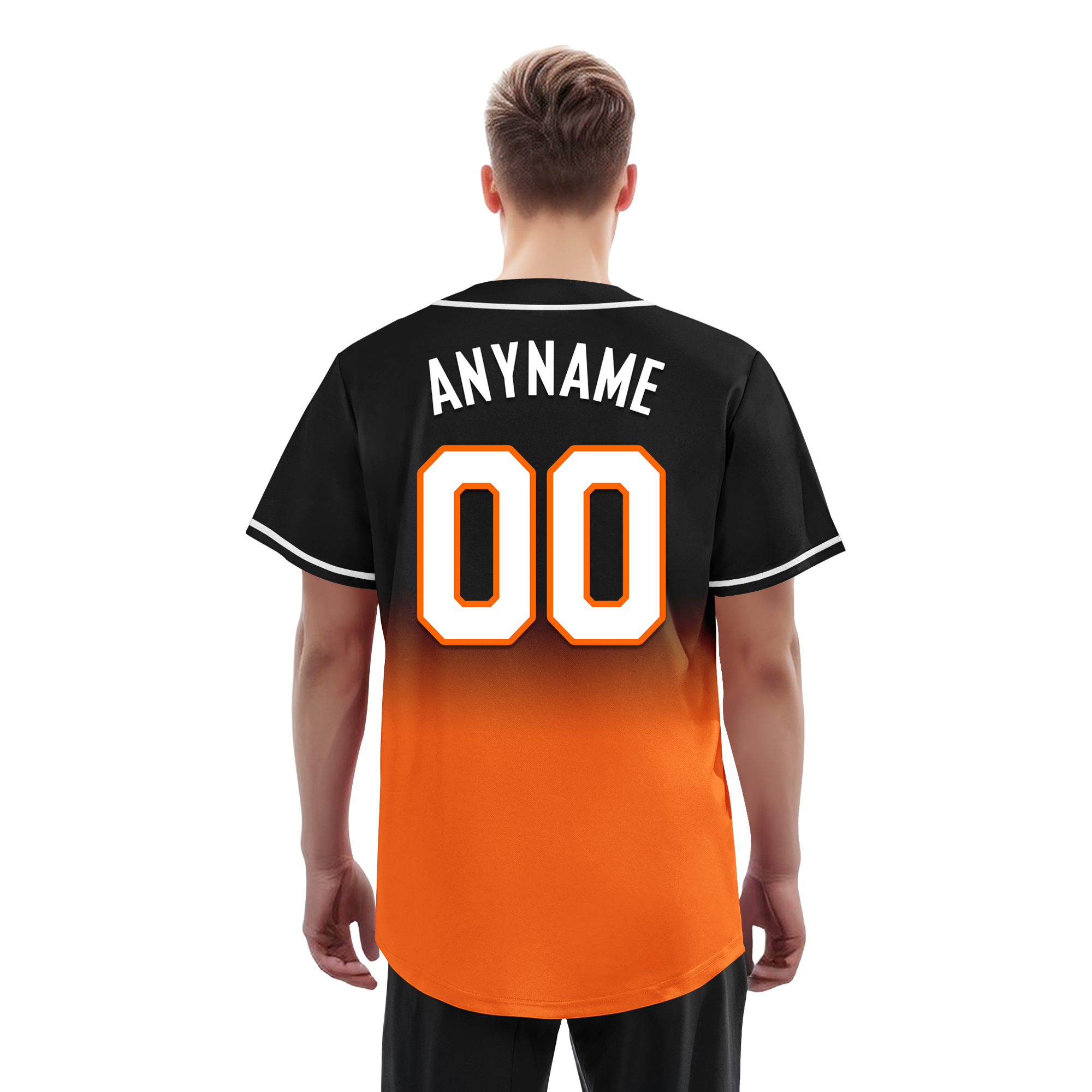 Custom Black Orange Fade Fashion Personalized Authentic Baseball Jersey BSBJ01-D0a70ce