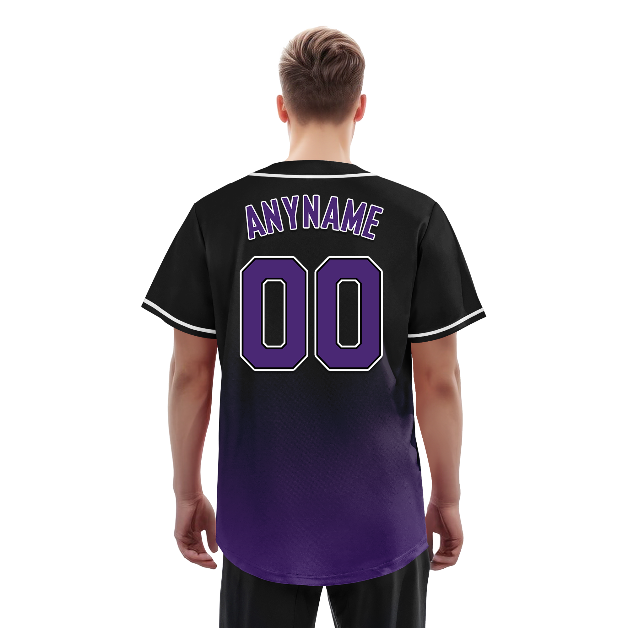 Custom Black Purple Fade Fashion Personalized Authentic Baseball Jersey BSBJ01-D0a70d0