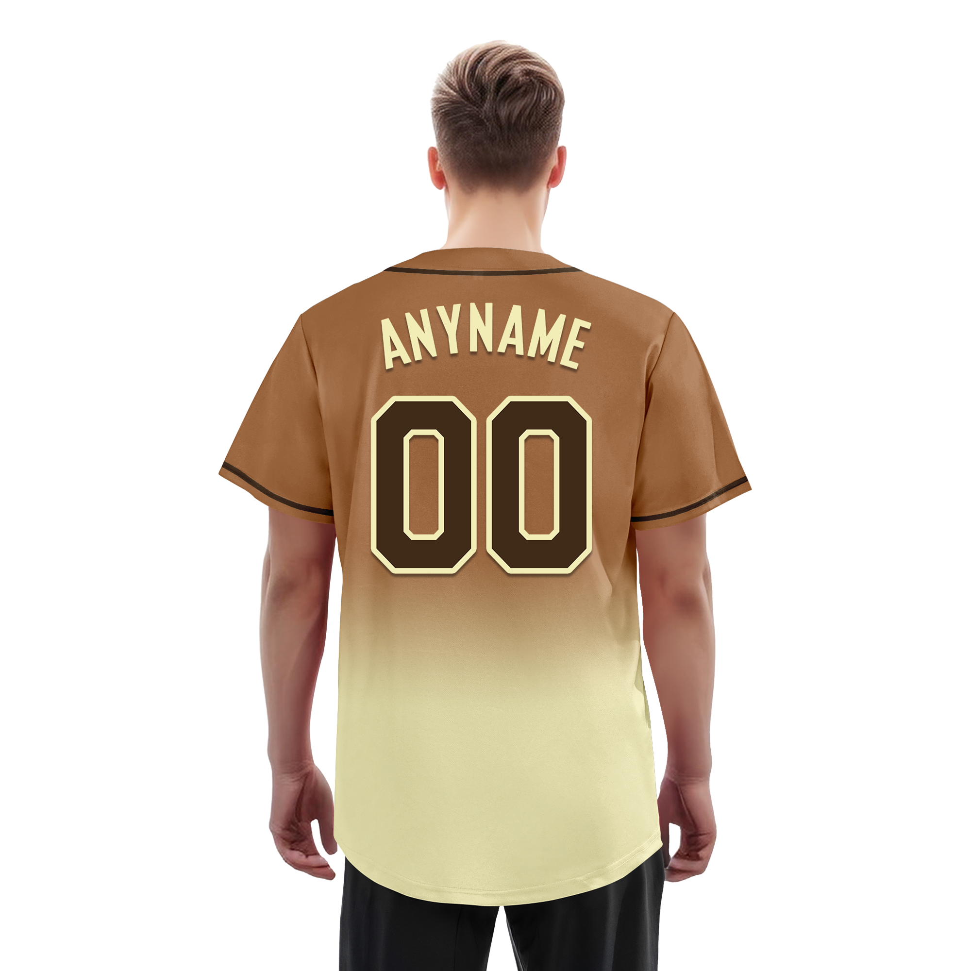Custom Brown Yellow Fade Fashion Personalized Authentic Baseball Jersey BSBJ01-D0a70ff