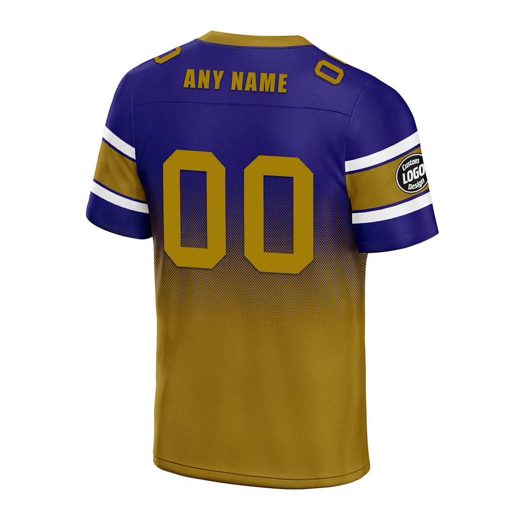 Custom Purple Yellow Baltimore Personalized Authentic Football Jersey FBJ02-D020249-2