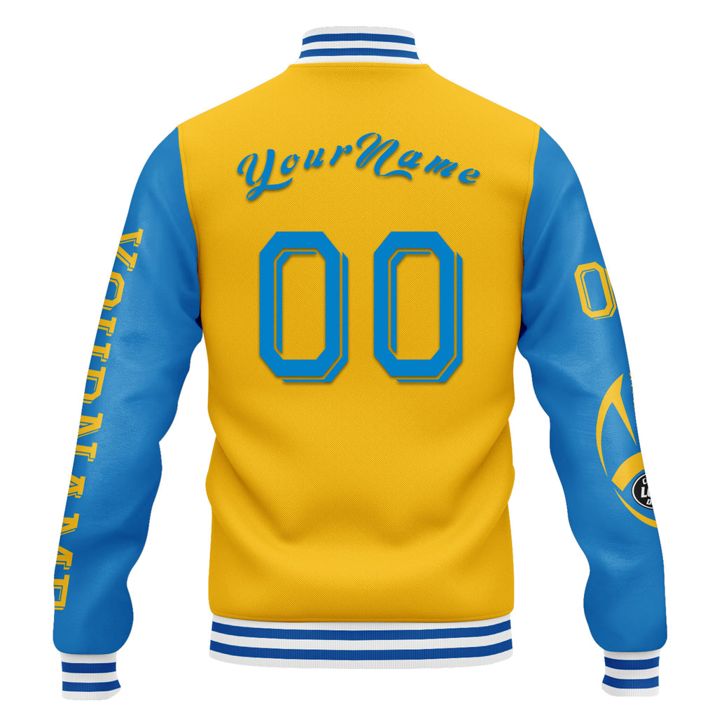 Custom Yellow Blue Los Angeles Jacket and Sports Shoes Combo Offer Personalized Combo ZH-D020294-22