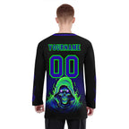 Custom Black Blue Green Gothic Personalized Hockey Jersey HCKJ01-E0601-09