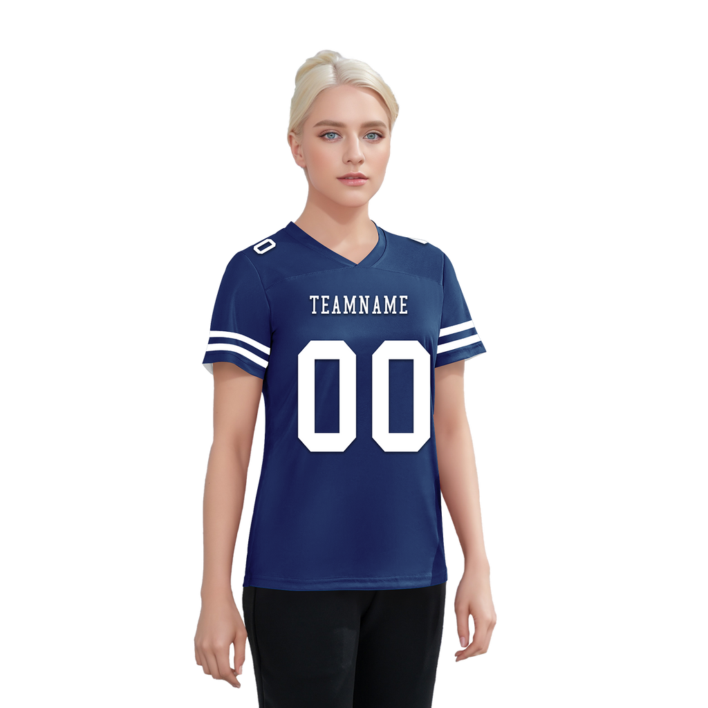 Custom Blue Classic Style Personalized Authentic Football Jersey FBJ02-bd0a70bf