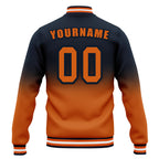 Custom Blue Orange Fade Fashion Jacket Bomber Full-Snap Varsity Letterman Personalized Jacket FZ005-D020229-8