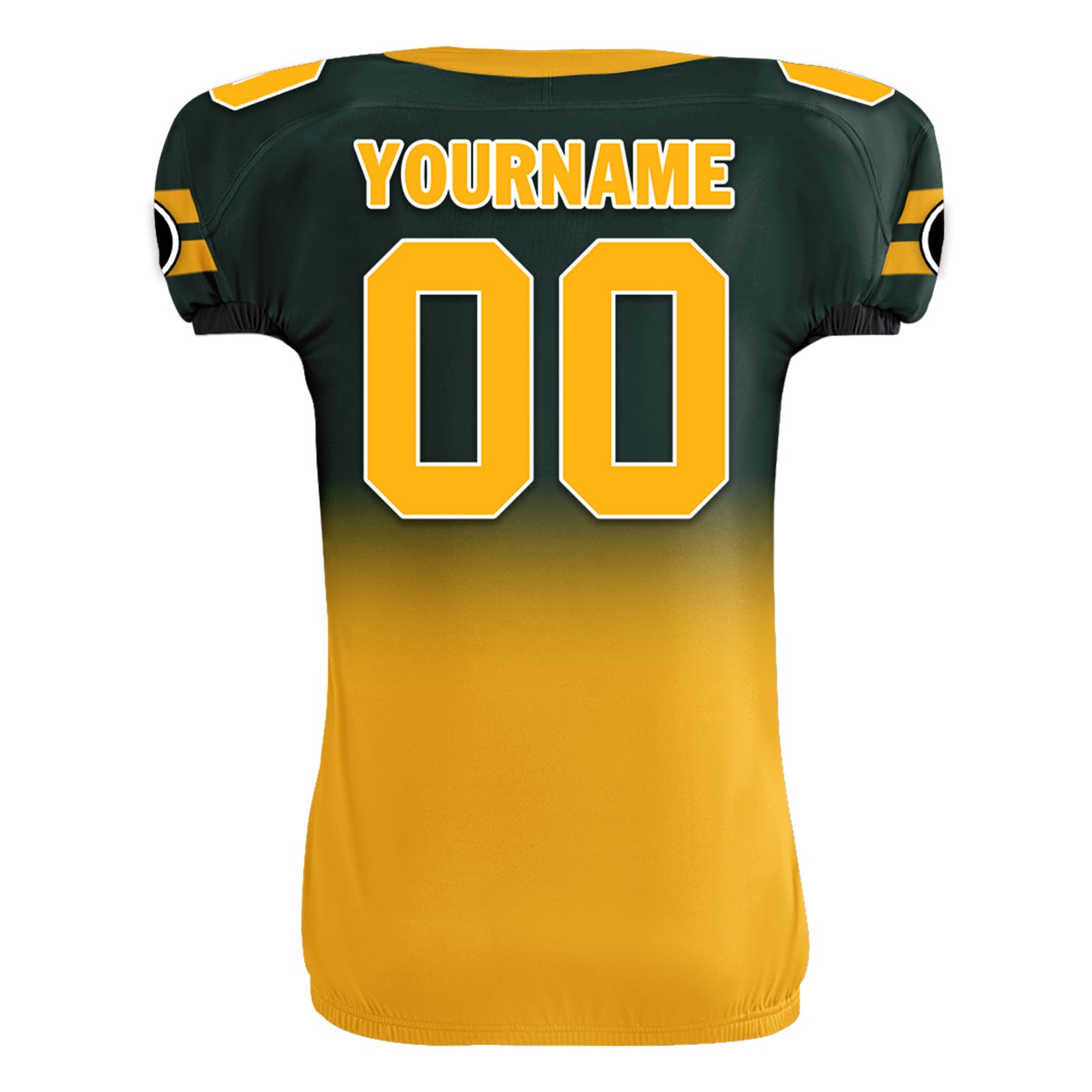 Custom Green Yellow Fade Fashion Green Bay High-Performance American Football Jersey FBJ06-D020252-13