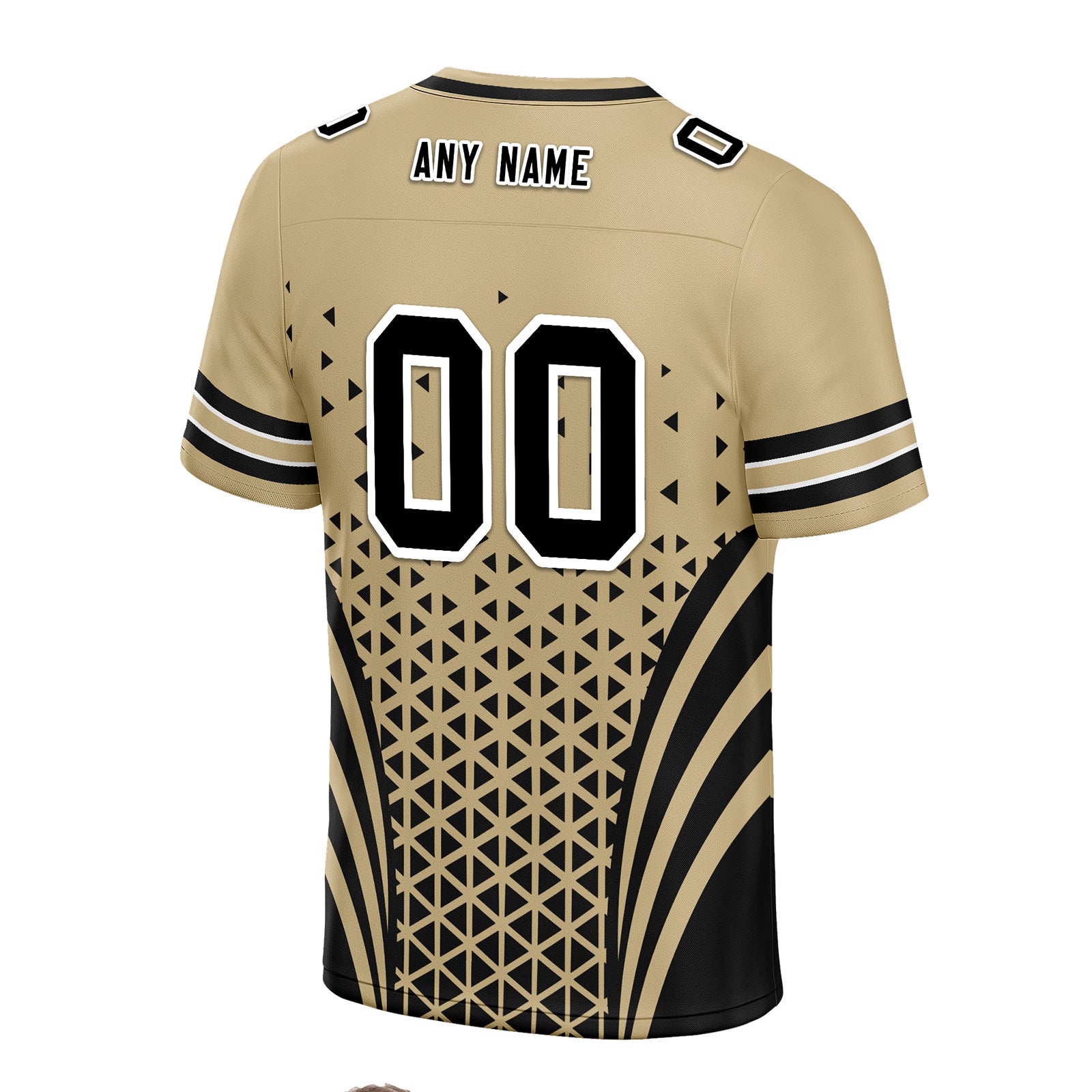 Custom Beige Black Louisiana Personalized Authentic Football Jersey FBJ02-D023033-19