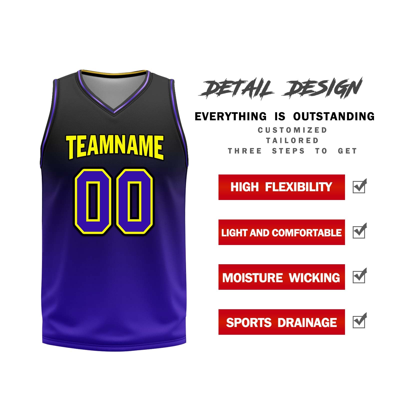Custom Black Purple Los Angeles City Edition Personalized Reversible Basketball Set Sports Basketball Jersey BBJ01R-D0610-14