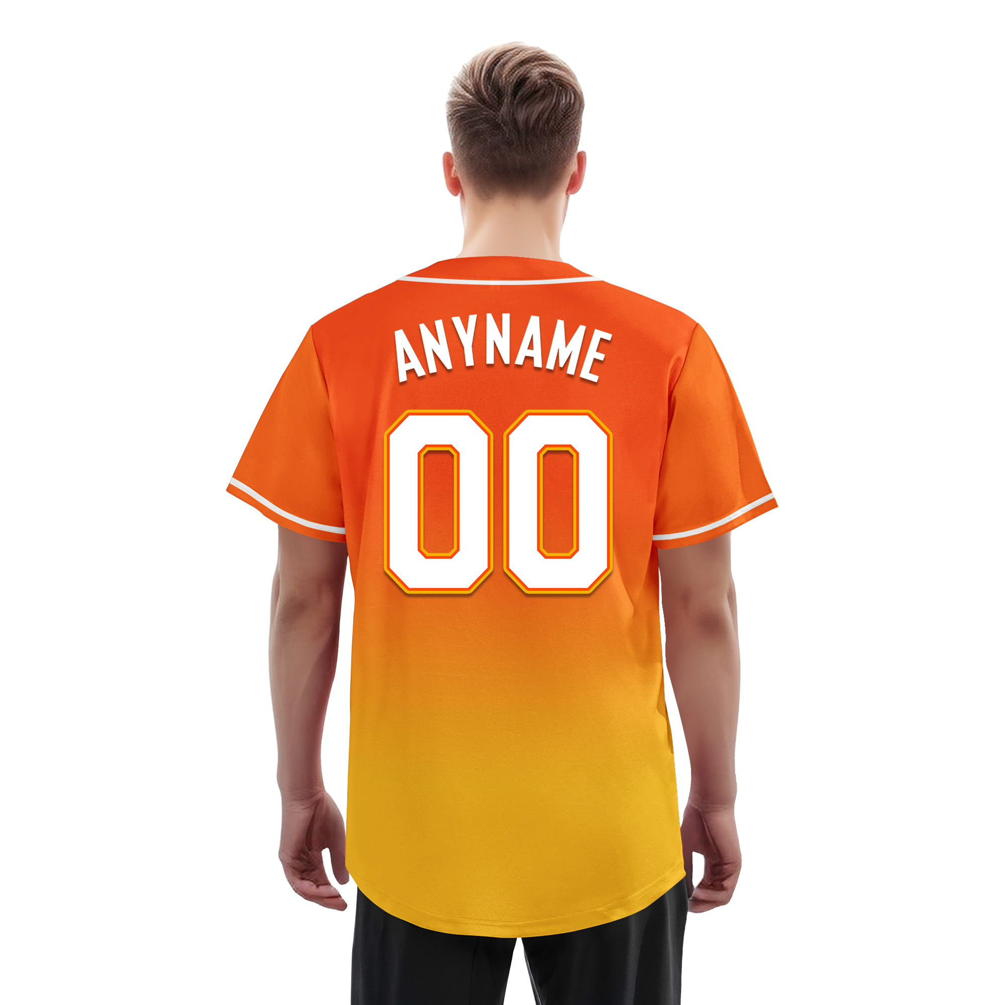 Custom Yellow Orange Fade Fashion Personalized Authentic Baseball Jersey BSBJ01-D0a70c8