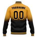 Custom Yellow Black Fade Fashion Jacket Bomber Full-Snap Varsity Letterman Personalized Jacket FZ005-D020229-9