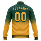 Custom Green Yellow Fade Fashion Jacket Bomber Full-Snap Varsity Letterman Personalized Jacket FZ005-D020229-5
