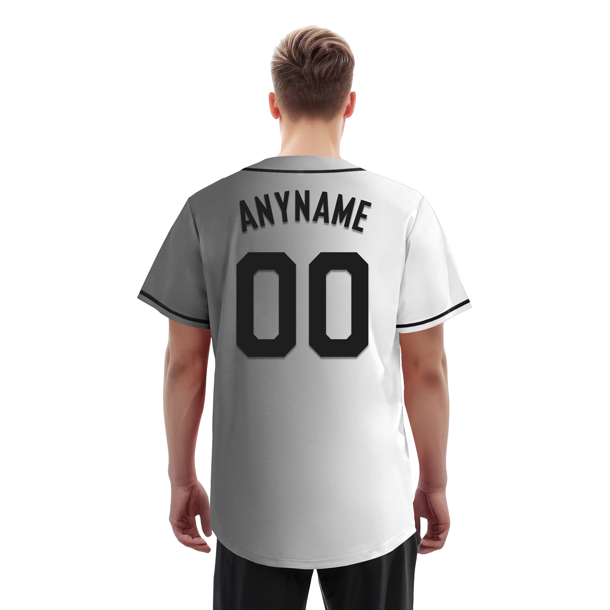 Custom White Grey Gradient Fashion Personalized Authentic Baseball Jersey BSBJ01-D0a7aaf