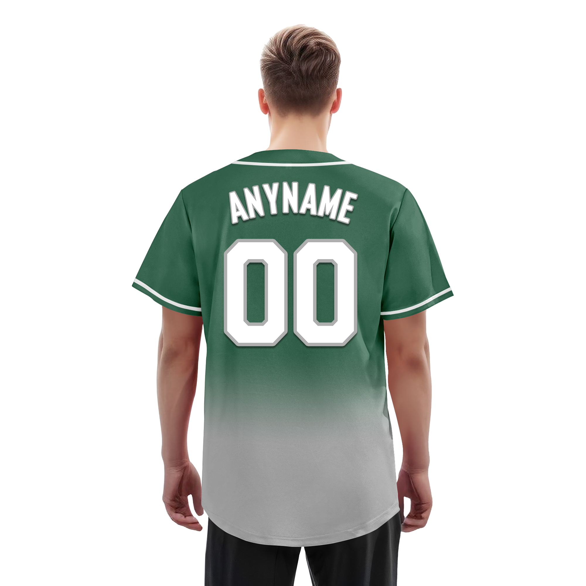 Custom Green Grey Fade Fashion Personalized Authentic Baseball Jersey BSBJ01-D0a70c9