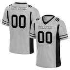 Custom Gray Black Striped Sleeves Personalized Authentic Football Jersey FBJ02-D06055