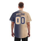 Custom Beige Blue Gradient Fashion Personalized Authentic Baseball Jersey BSBJ01-D0a7080