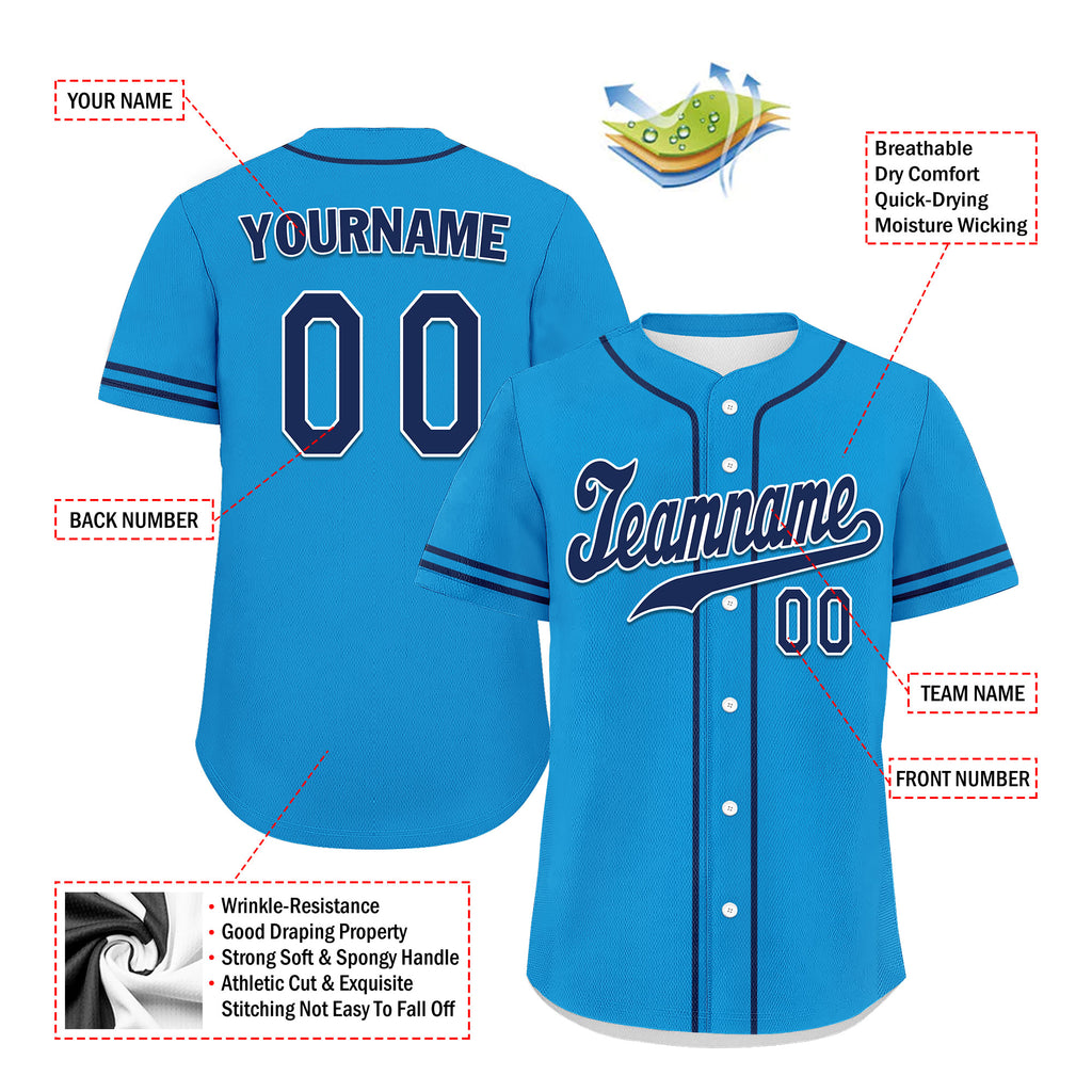 Custom Blue Classic Style Black Personalized Authentic Baseball Jersey UN002-bd0b00d8-cc
