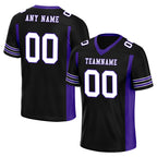 Custom Black Yellow Striped Sleeves Personalized Authentic Football Jersey FBJ02-D06061