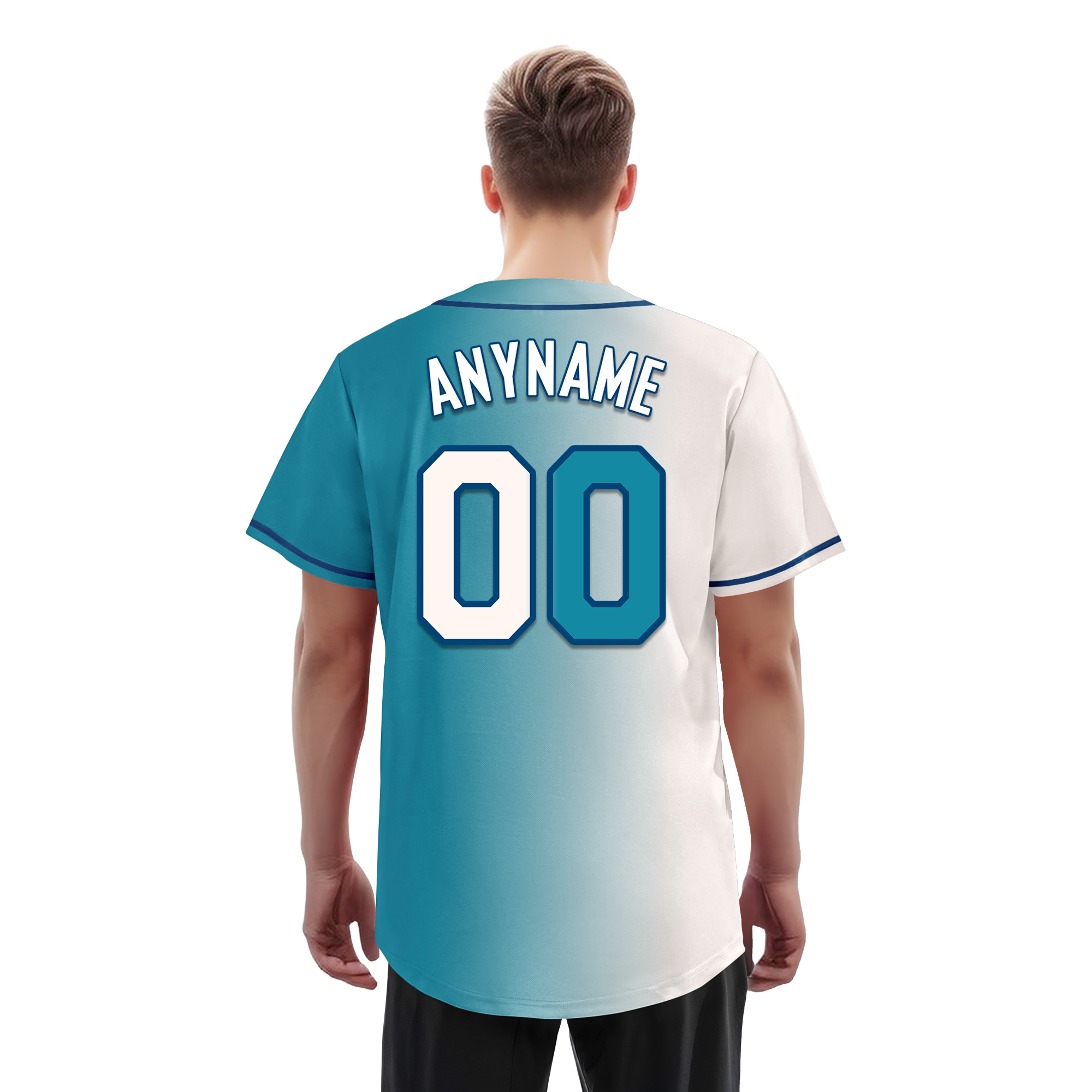 Custom White Blue Gradient Fashion Personalized Authentic Baseball Jersey BSBJ01-D0a7ab0