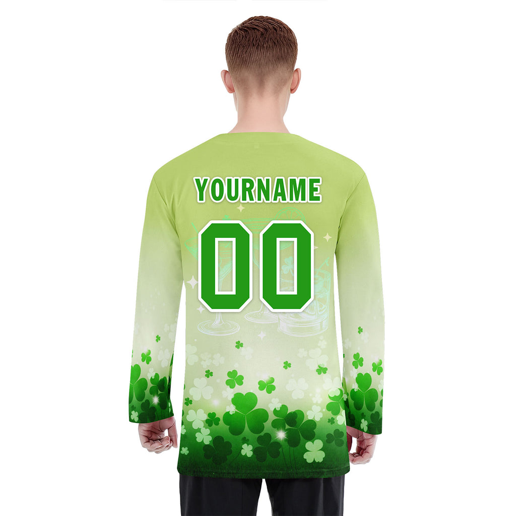Custom Four-leaf clover Personalized Hockey Jersey HCKJ01-E0615-5