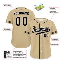 Custom Gold Classic Style Black Personalized Authentic Baseball Jersey UN002-bd0b00d8-a8