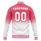 Custom Pink White Fade Fashion Jacket Bomber Full-Snap Varsity Letterman Personalized Jacket FZ005-D020229-29