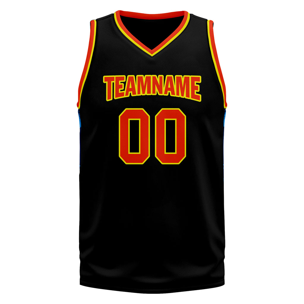 Custom Black Blue Orange City Edition Personalized Sports Uniform Authentic Basketball Jersey BBJ01-D06101-21