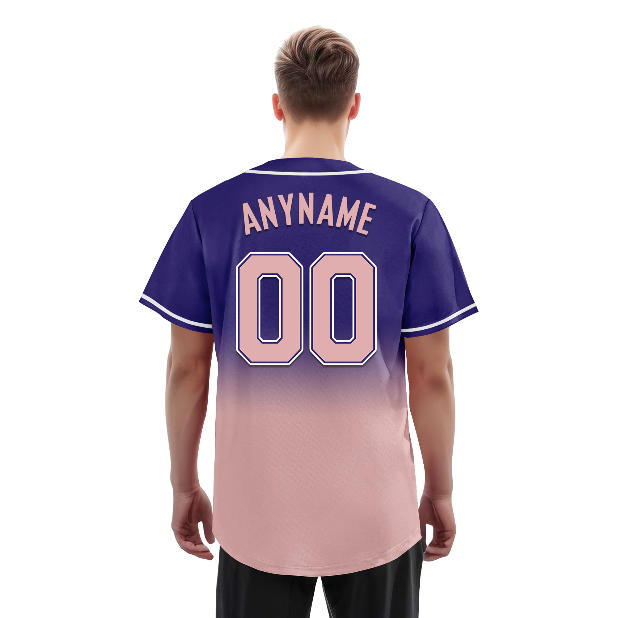 Custom Purple Pink Fade Fashion Personalized Authentic Baseball Jersey BSBJ01-D0a7070