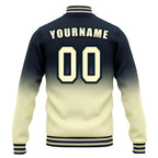 Custom Blue Yellow Fade Fashion Jacket Bomber Full-Snap Varsity Letterman Personalized Jacket FZ005-D020229-25