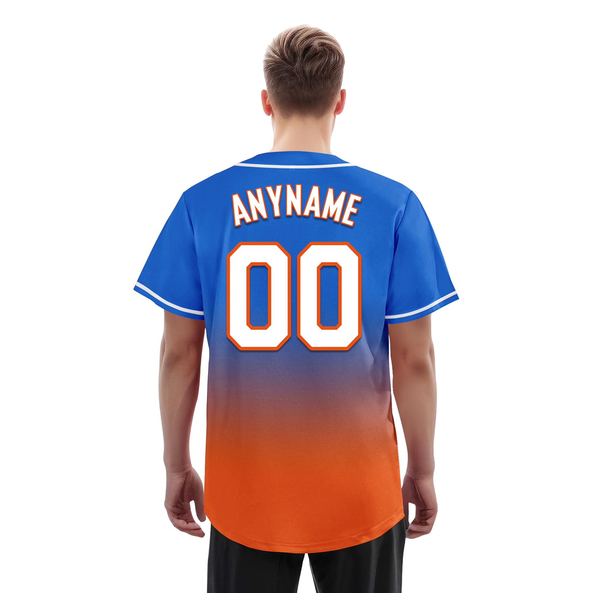 Custom Blue Orange Fade Fashion Personalized Authentic Baseball Jersey BSBJ01-D0a70b7