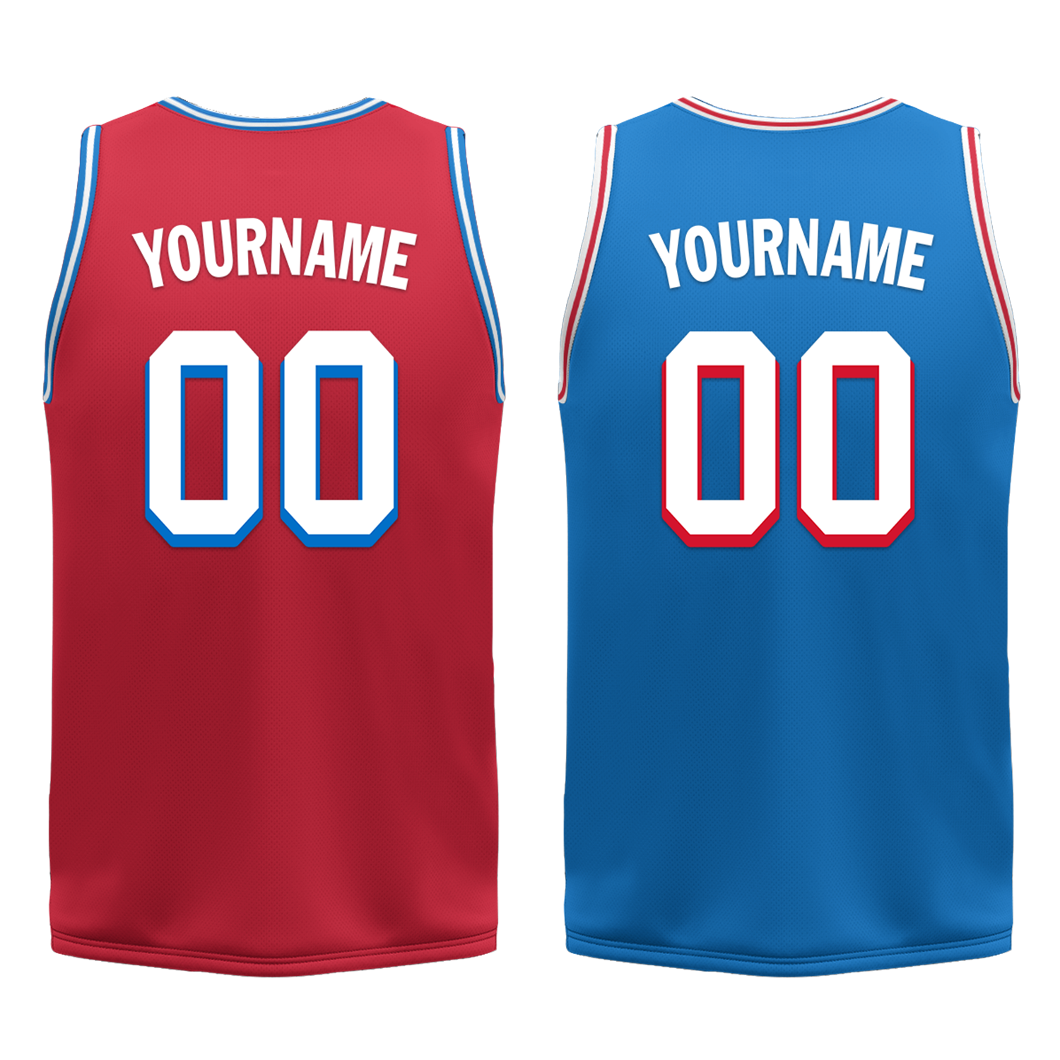 Custom Red Blue Classic Style Reversible Basketball Uniform Personalized Ordinary BBJR-D017022