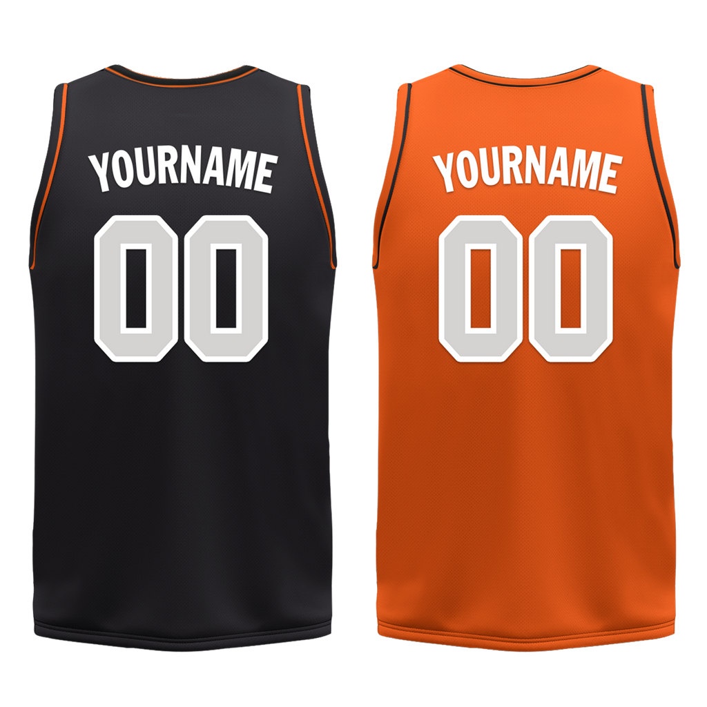 Custom Black Orange Classic Style Reversible Basketball Uniform Personalized Ordinary BBJR-D017019