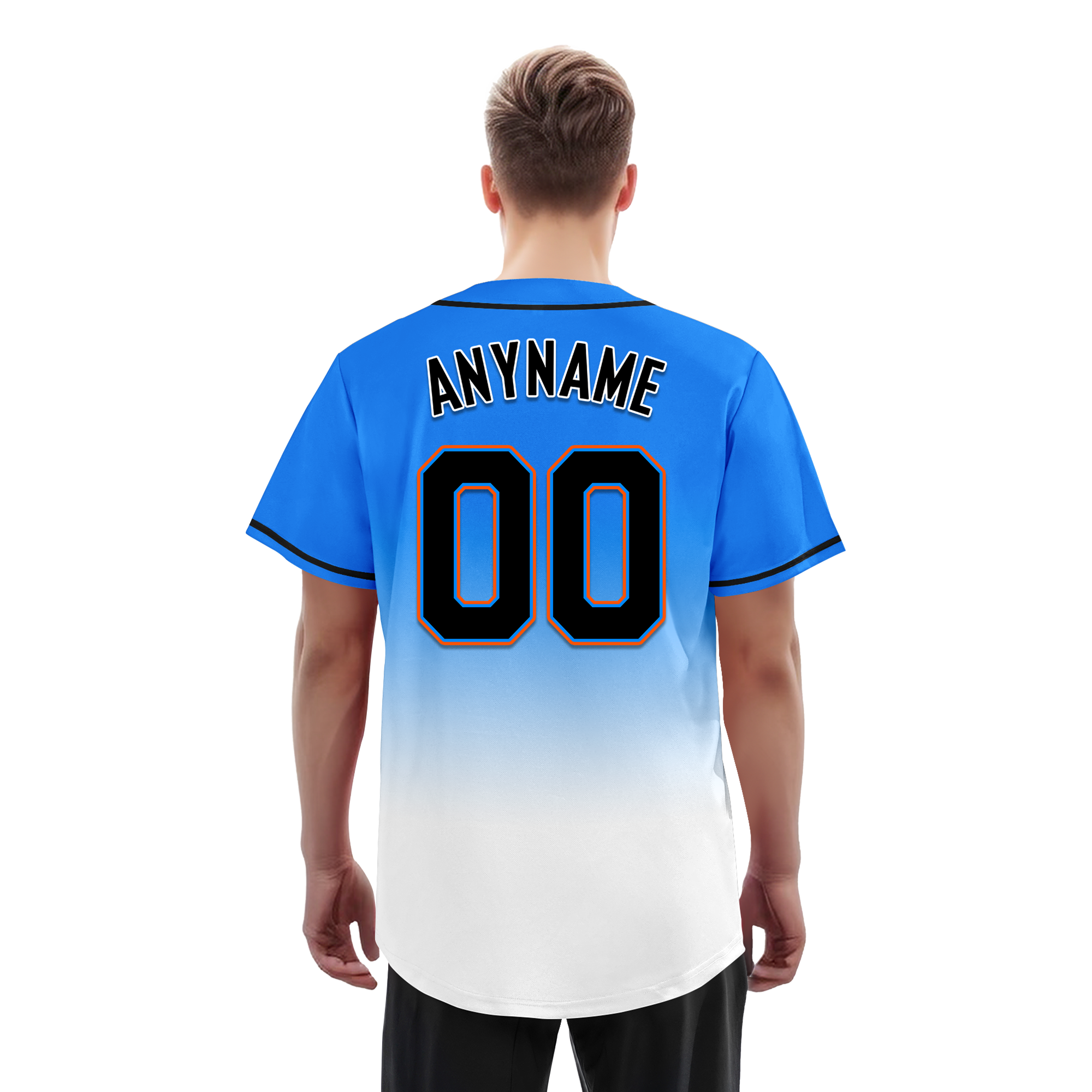Custom Blue White Fade Fashion Personalized Authentic Baseball Jersey BSBJ01-D0a70ef