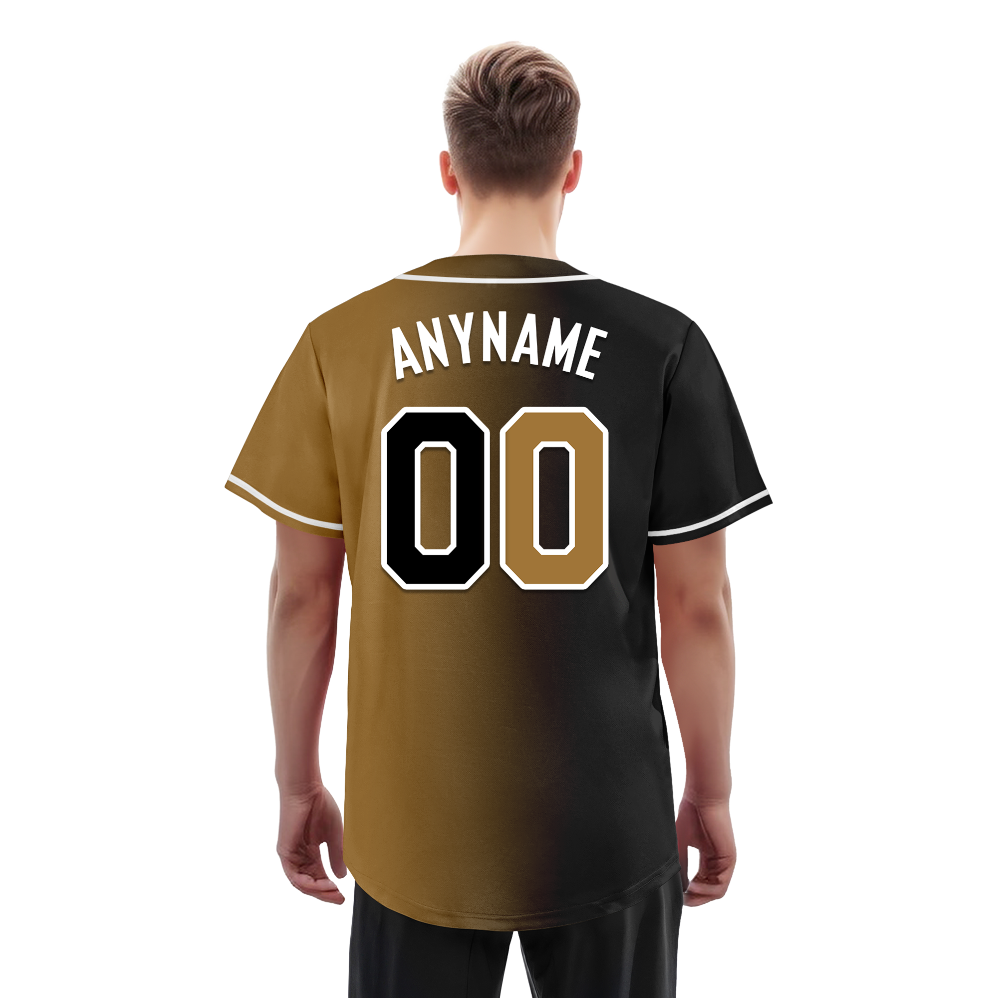 Custom Black Gold Gradient Fashion Personalized Authentic Baseball Jersey BSBJ01-D0a7a0d