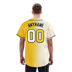 Custom White Yellow Gradient Fashion Personalized Authentic Baseball Jersey BSBJ01-D0a709f