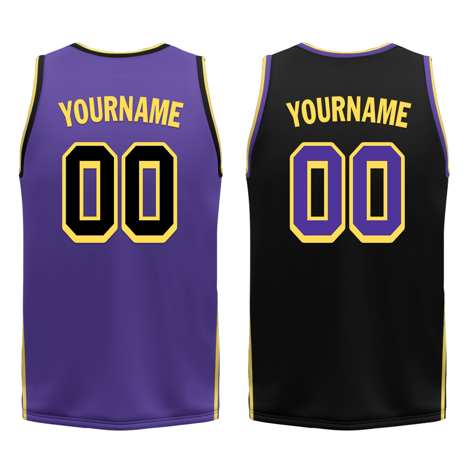 Custom Purple Black Classic Style Reversible Basketball Uniform Personalized COOLMAX BBJR-D017033