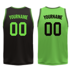 Custom Black Green Classic Style Reversible Basketball Uniform Personalized COOLMAX BBJR-D017049