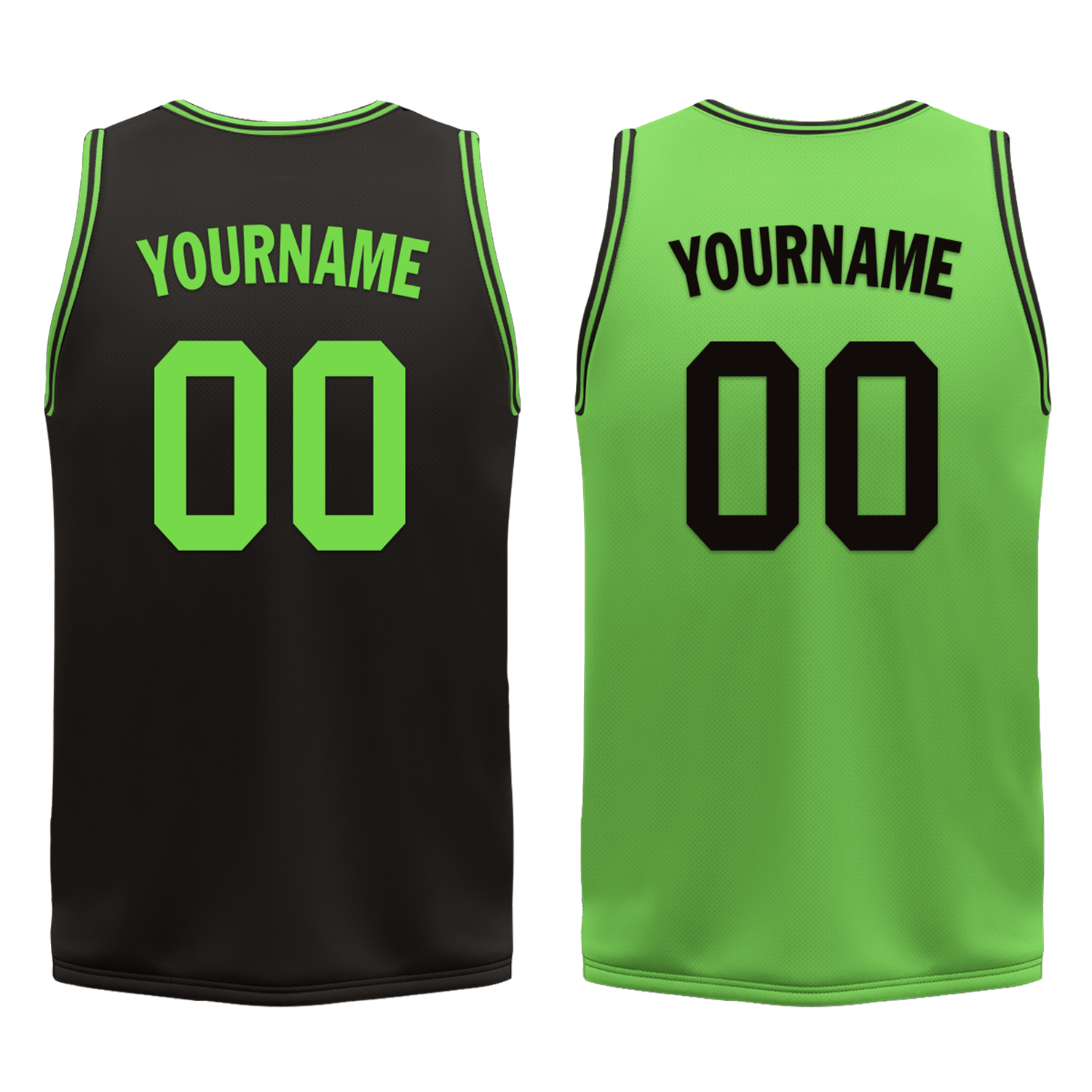 Custom Black Green Classic Style Reversible Basketball Uniform Personalized COOLMAX BBJR-D017049