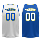 Custom White Blue Classic Style Reversible Basketball Uniform Personalized Ordinary BBJR-D017004