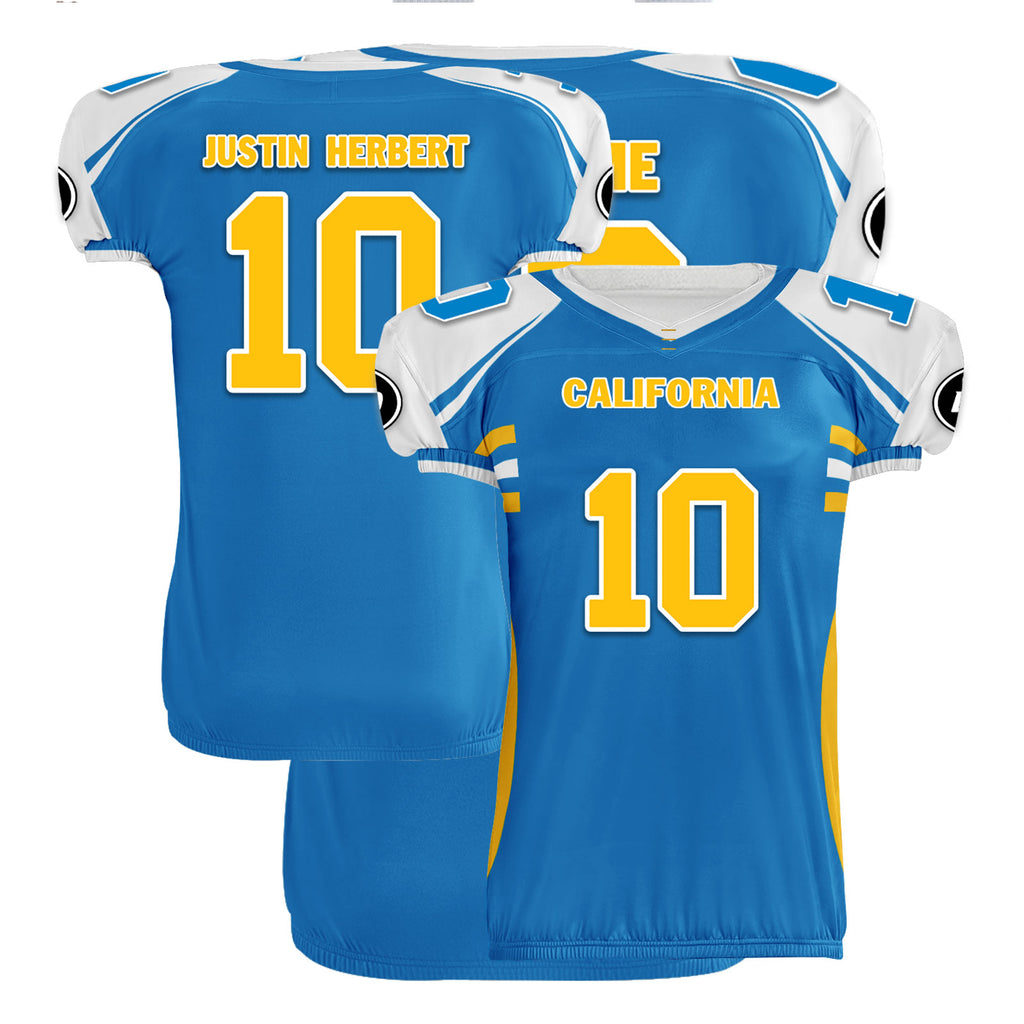 Custom Blue White California High-Performance American Football Jersey FBJ06-D023001-22