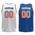Custom White Blue Classic Style Reversible Basketball Uniform Personalized Ordinary BBJR-D017016