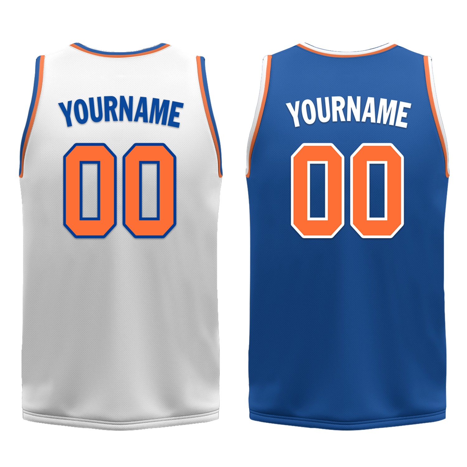 Custom White Blue Classic Style Reversible Basketball Uniform Personalized Ordinary BBJR-D017016