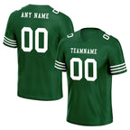 Custom Green White Striped Sleeves Personalized Authentic Football Jersey FBJ02-D06036